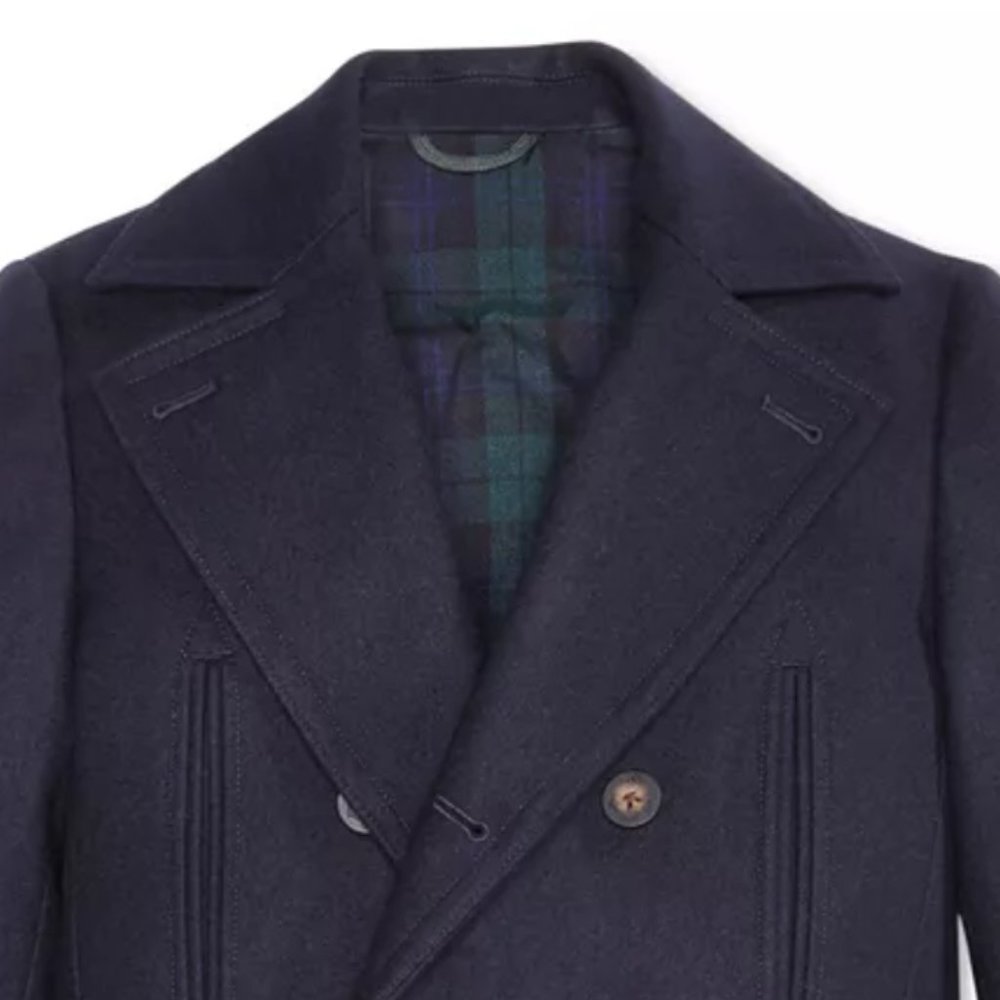 Lauren Ralph Lauren Big Boys Pea Overcoat - Dark Navy Wool - Picture 3 of 11